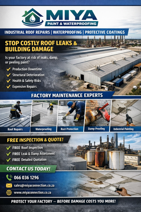 factory roof maintenance completed