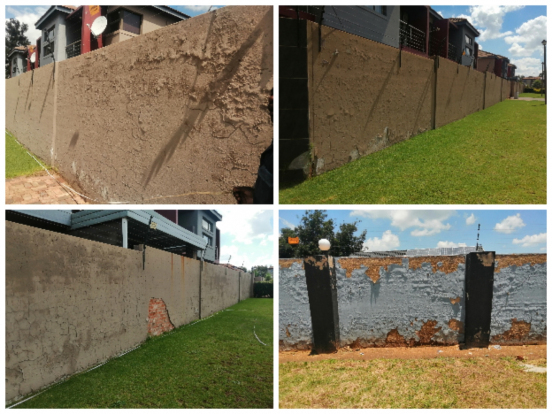 boundary wall treatment in progress